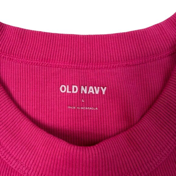 Old Navy Ribbed Tank Top Women’s Size L Fuchsia Stretch Cotton Blend - Picture 4 of 10